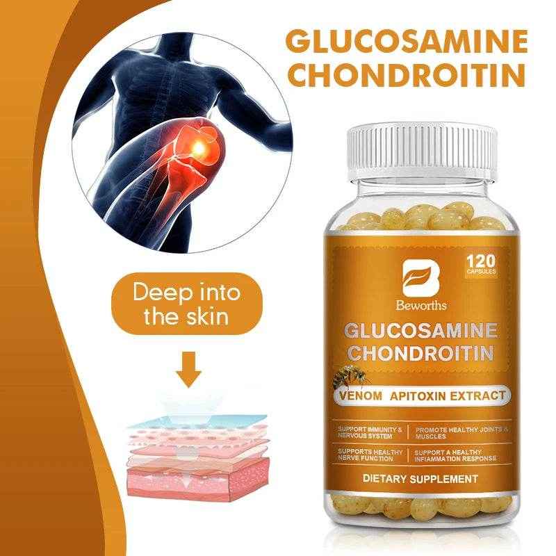 BEWORTHS Glucosamine Chondroitin Bee Venom Extract Capsules for Relieve Joint &amp; Knee Pain Relieve Discomfort of Bones and Joint