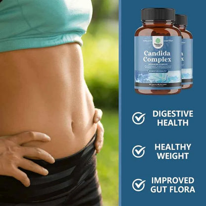Candida Complex with Digestive Enzymes - Probiotics and Oregano Leaf Extract for Better Digestion, Gut Cleansing and Immunity