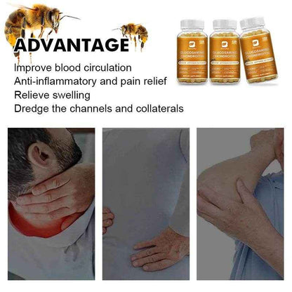 BEWORTHS Glucosamine Chondroitin Bee Venom Extract Capsules for Relieve Joint &amp; Knee Pain Relieve Discomfort of Bones and Joint