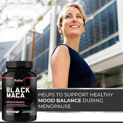 Organic Black Maca Capsules, Helps with Energy, Endurance, Mood Health, Antioxidant Support, Vegan, Non-GMO