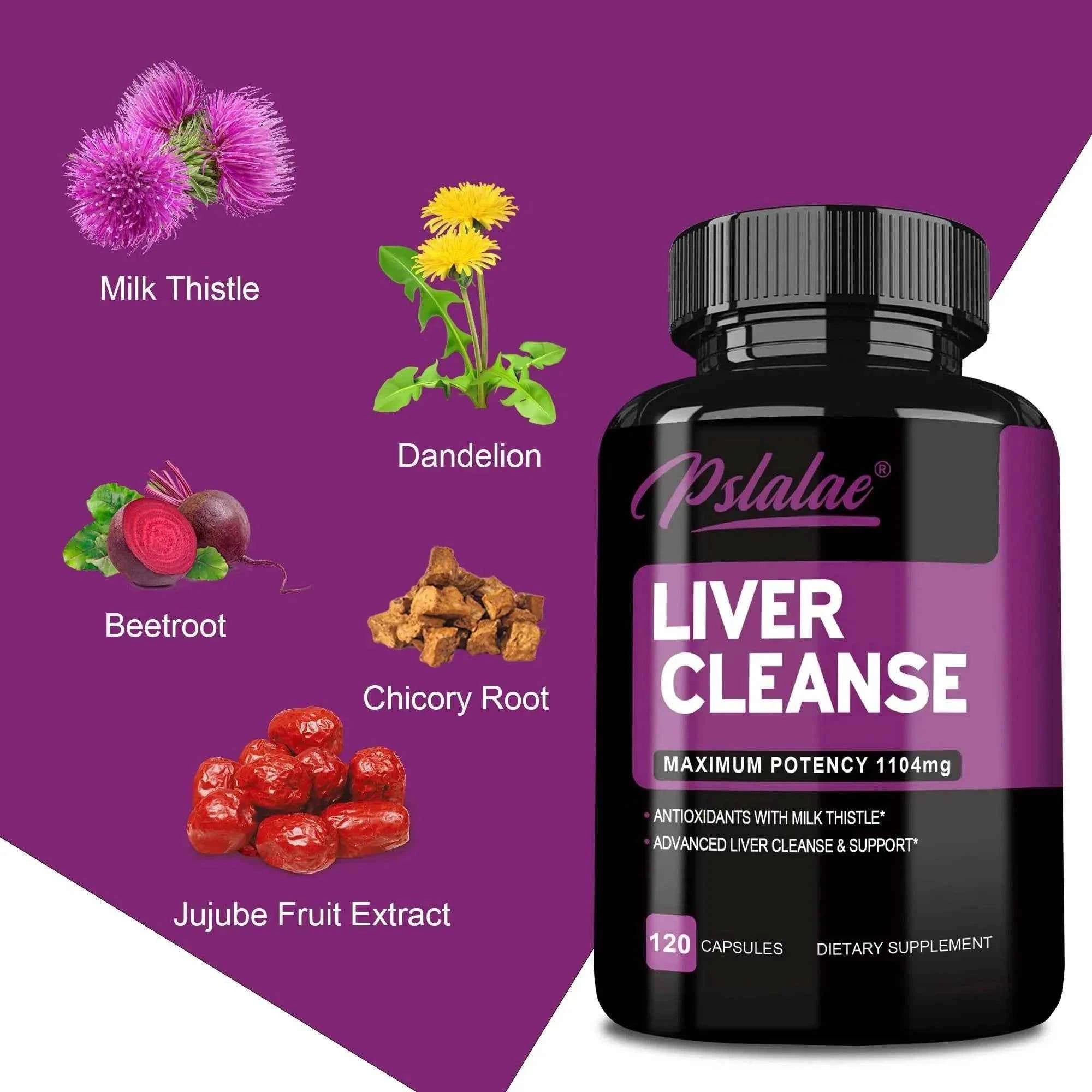 Liver Cleanse Detoxification Supplement - Complete Health Capsules with Artichoke, Berberine, Turmeric Herbs - 120 Capsules
