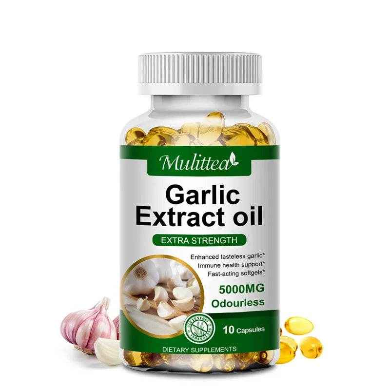 Mulittea Tasteless Garlic Oil Extract Capsules Helps Enhance immunity Cellular Detox for Men and Women