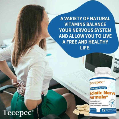 Tecepec Sciatic Nerve Formula - Vitamin B Complex, Promotes Nerve, Muscle and Endurance Health, Anti-inflammatory