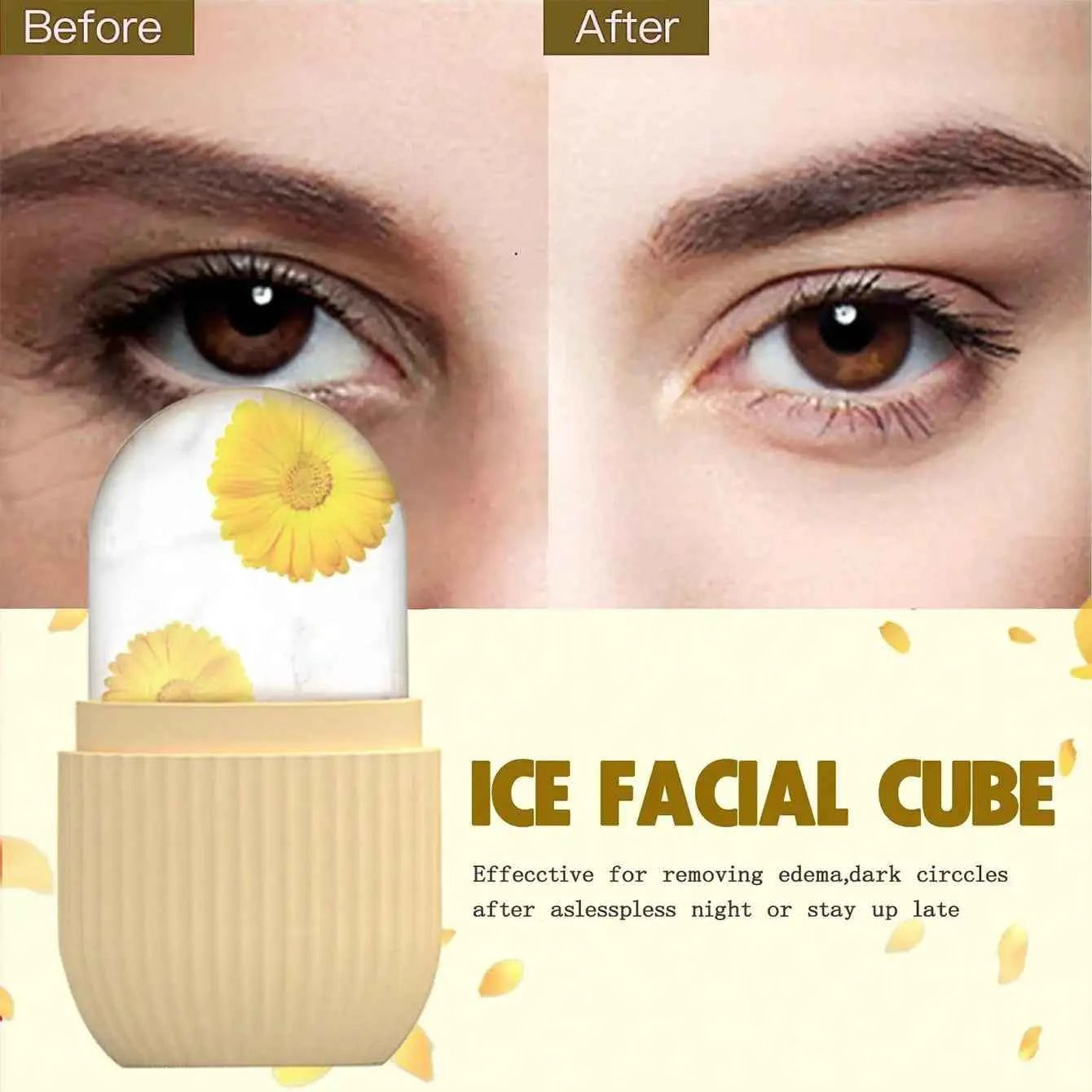 Upgraded Ice Roller Face and Eye Beauty Massage Silicone Ice Cubes Tighten Skin Reduce Skin Temperature Skin Care Tool