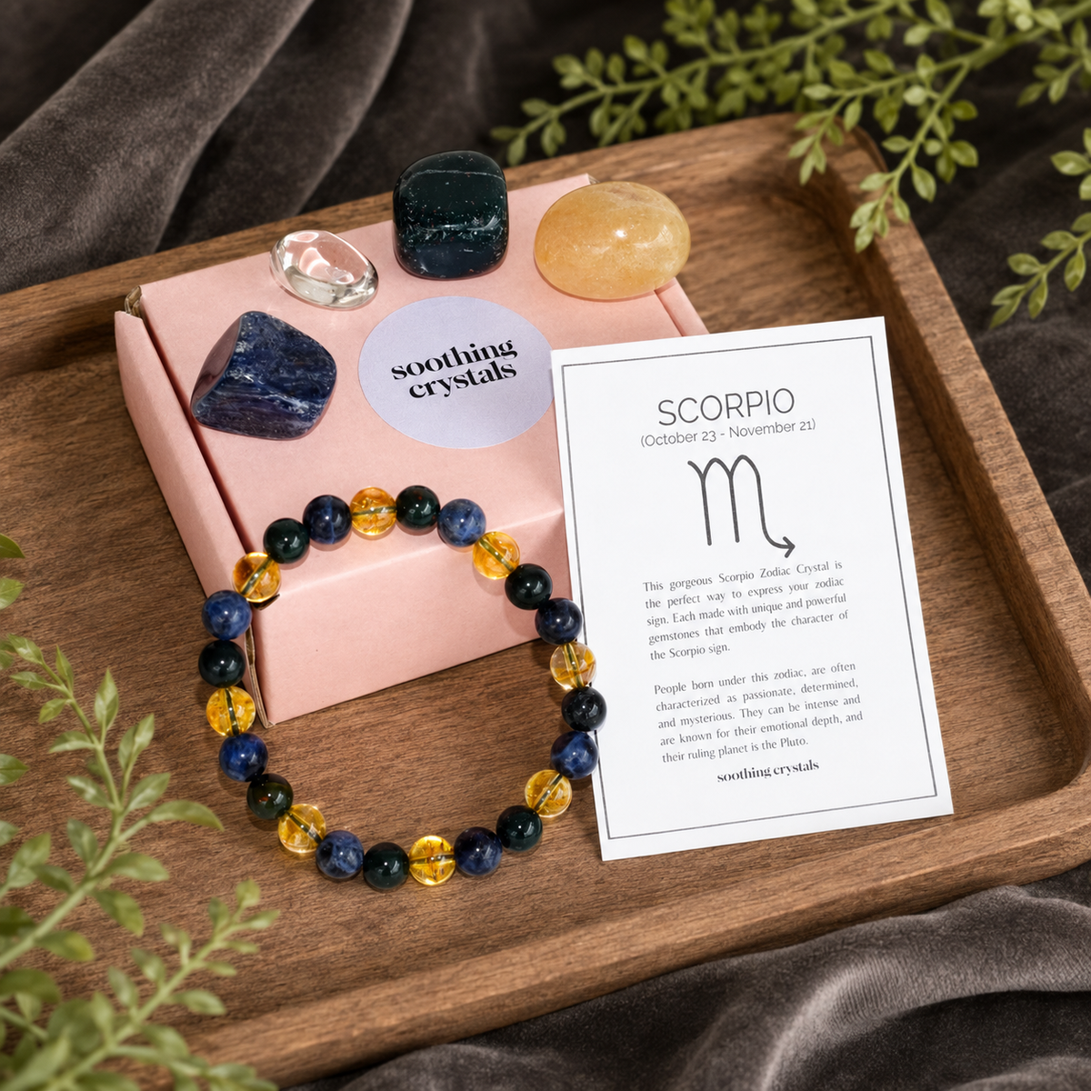 SCORPIO Zodiac Crystal Kit, Scorpio Birthstones Tumbled Stones Set, Scorpio Gifts  DestGlow