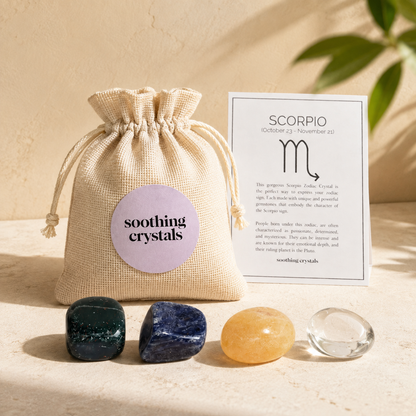 SCORPIO Zodiac Crystal Kit, Scorpio Birthstones Tumbled Stones Set, Scorpio Gifts  DestGlow