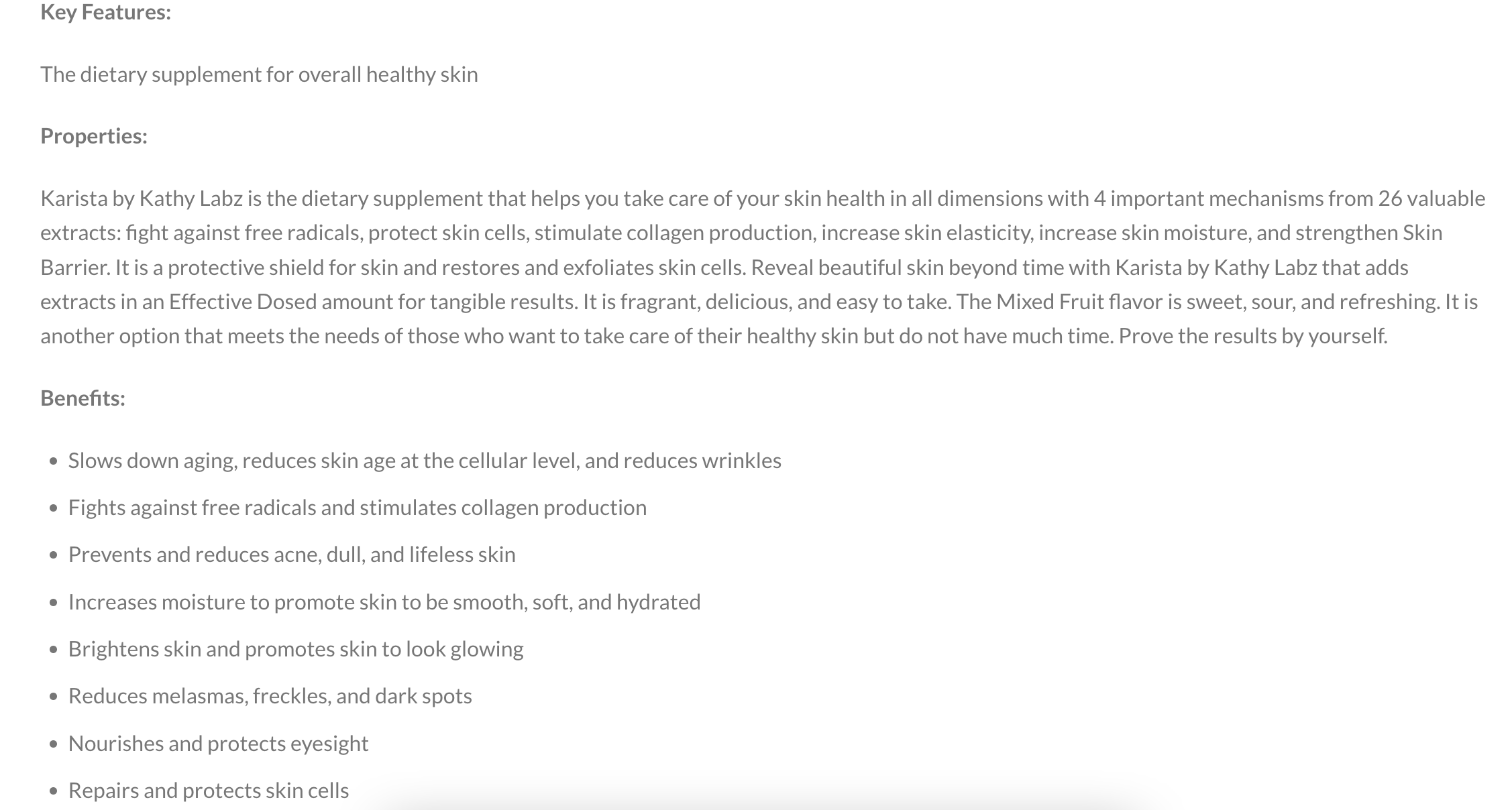 Karista by Kathy Labz Premium Elegant Luxury Supplement