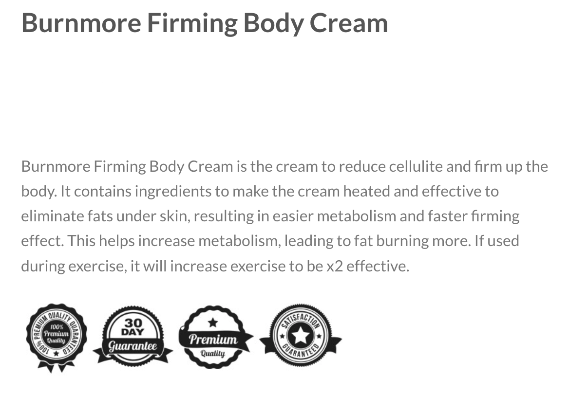 Anti-Cellulite Firming Body Cream Pure Natural Ingredients