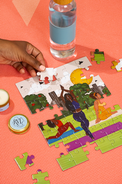 Yoga In The Park | 48 Piece Puzzle & Candle Gift Set