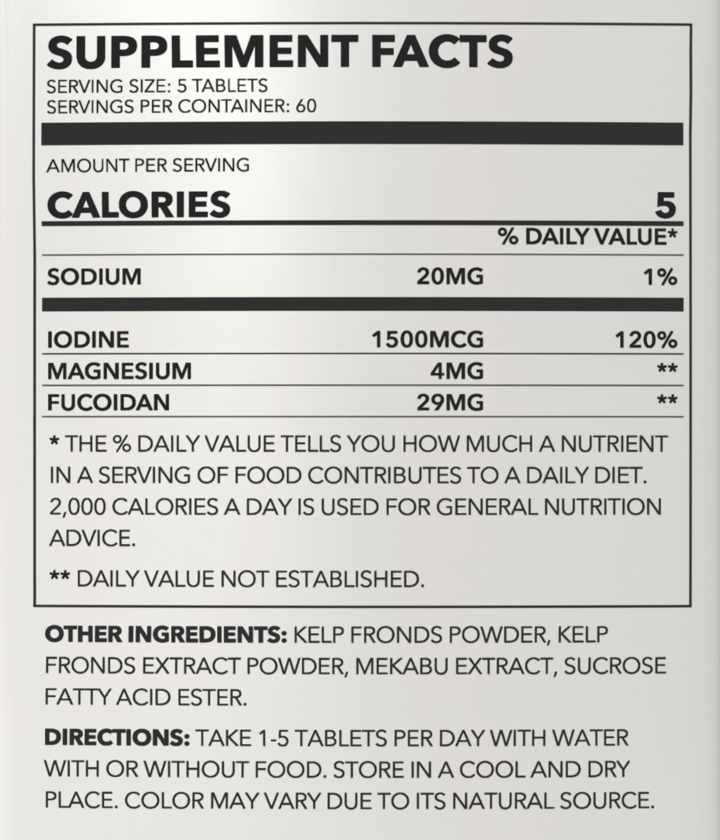 Pure Oceanic Root Iodine Kelp Root Tablets