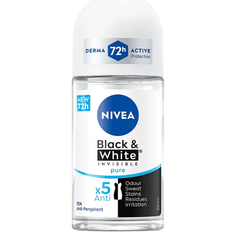 Nivea Black &amp; White Invisible pure Antiperspirant 72 H, 50ml by Pasteur Pharmacy