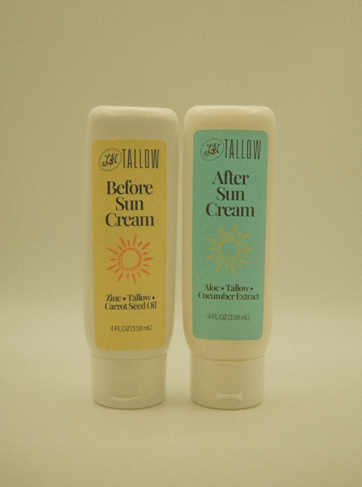 Tallow After Sun Cream - Natural Sunburn Relief &amp; Skin Recovery with Calendula, Aloe &amp; Lavender