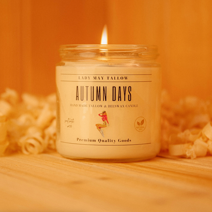 Seasonal Tallow &amp; Beeswax Candle 16oz | Non Toxic Grass-Fed All-Natural Clean Burning