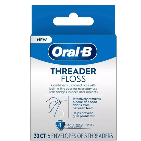 Oral-B Glide Threader Dental Floss For Bridges, Braces &amp; Implants - 30ct by Pasteur Pharmacy