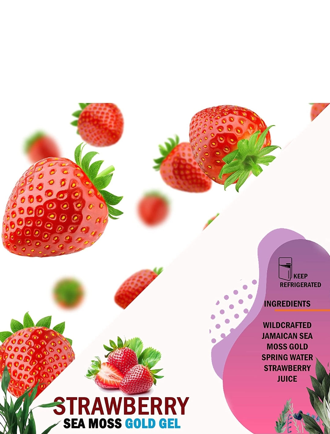 Strawberry Lemonade Sea Moss Gel – Organic, Wildcrafted from St. Lucia by Seamoss depot