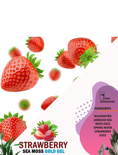 Strawberry Lemonade Sea Moss Gel – Organic, Wildcrafted from St. Lucia by Seamoss depot