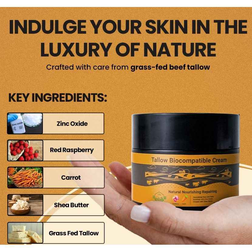 WhollyKaw Tallow Biocompatible Nourishing Cream 3.52 oz
