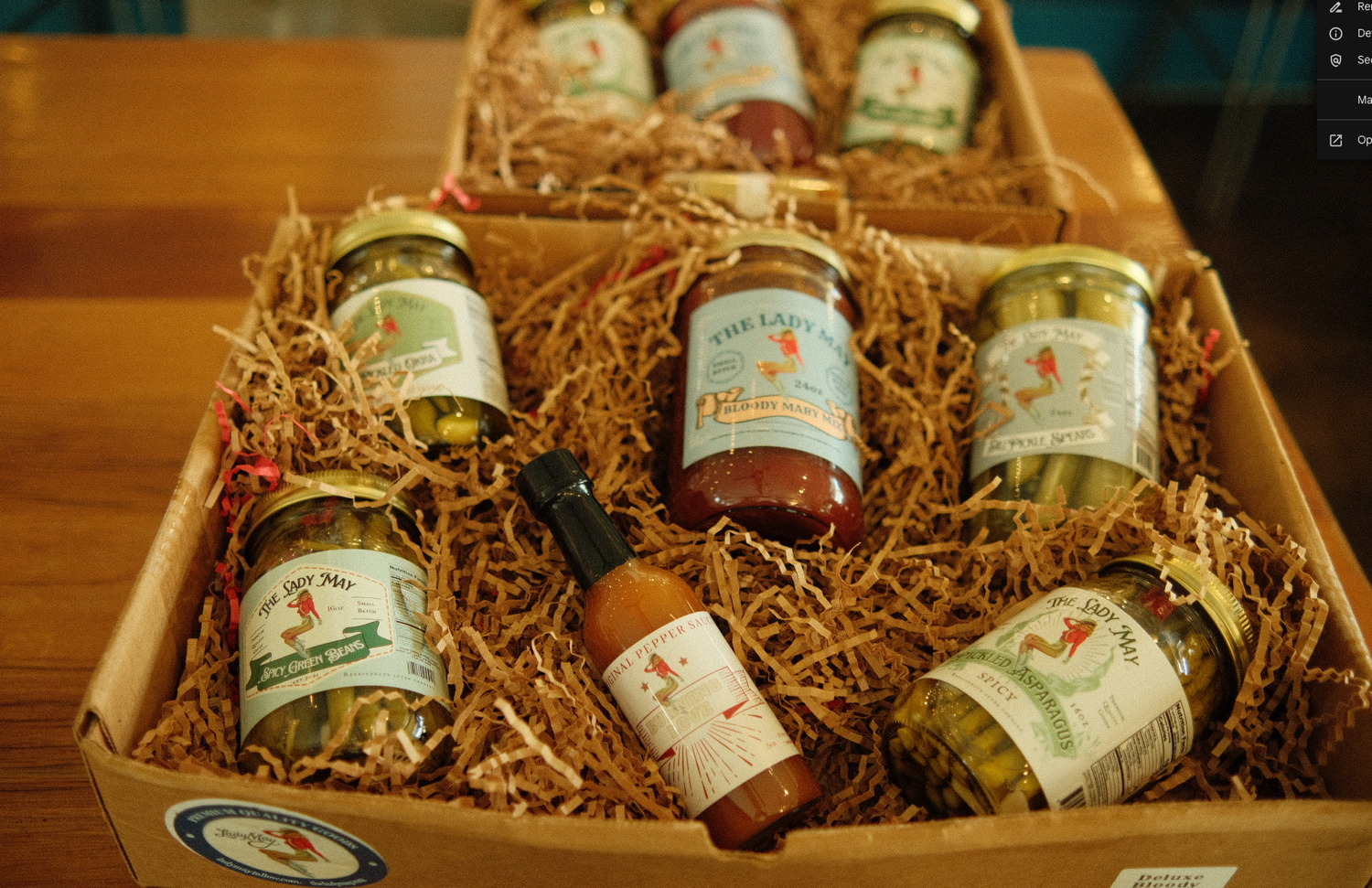Deluxe Bloody Mary Gift Box - Complete Bar Set with Mix, Hot Sauce &amp; Pickled Veggies | Lady May