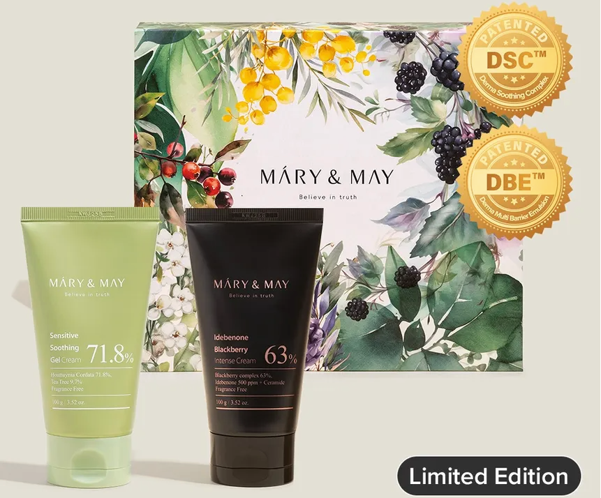 Mary &amp; May Soothing Gel Cream + Idebenone Blackberry Cream Duo Set by AsiaBeautyMall