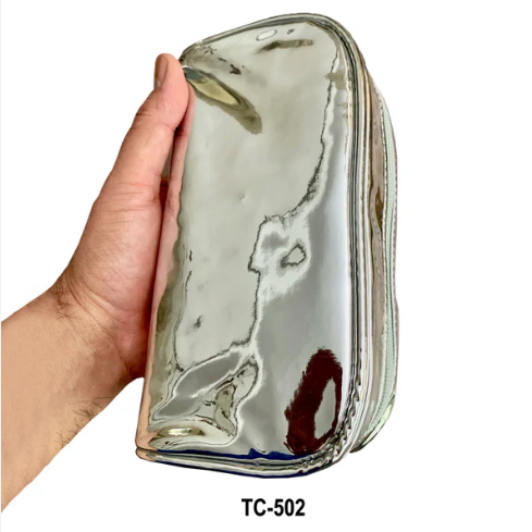 Kingsley Silver Metal Travel Cosmetic Makeup Organizer Bag TC-502 by Pasteur Pharmacy
