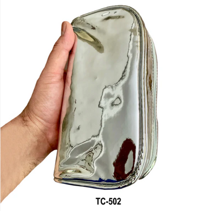 Kingsley Silver Metal Travel Cosmetic Makeup Organizer Bag TC-502 by Pasteur Pharmacy