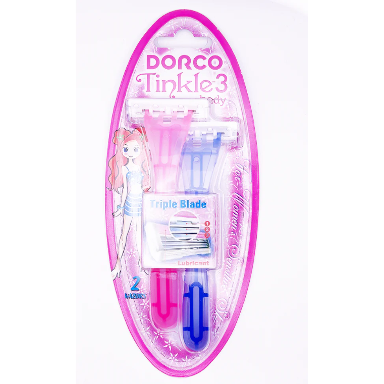 Dorco Tinkle3 Women Body Razors- 2 Razors Per Pack, Triple Blade by Pasteur Pharmacy