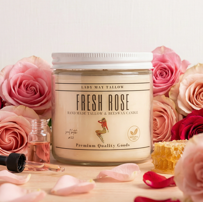 Lady May Tallow "Classic" Tallow &amp; Beeswax Candle 16oz | 7 Natural Scents | Non-Toxic Clean Burning by Lady May Tallow