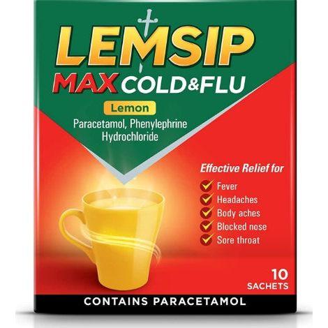 Lemsip Max Cold &amp; Flu Lemon 10pk by Pasteur Pharmacy