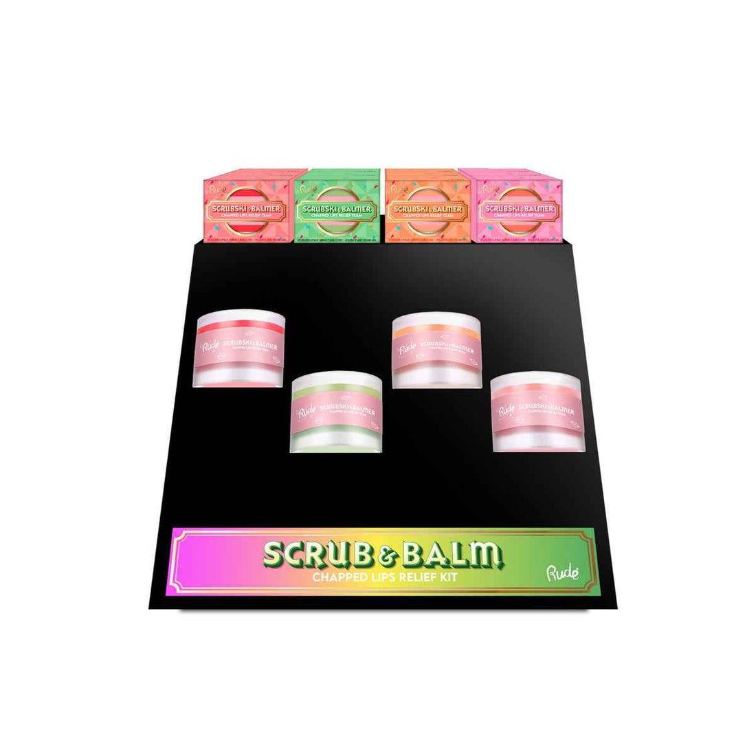 RUDE Scrubski &amp; Balmer Lip Exfoliator Display Set, 32pcs
