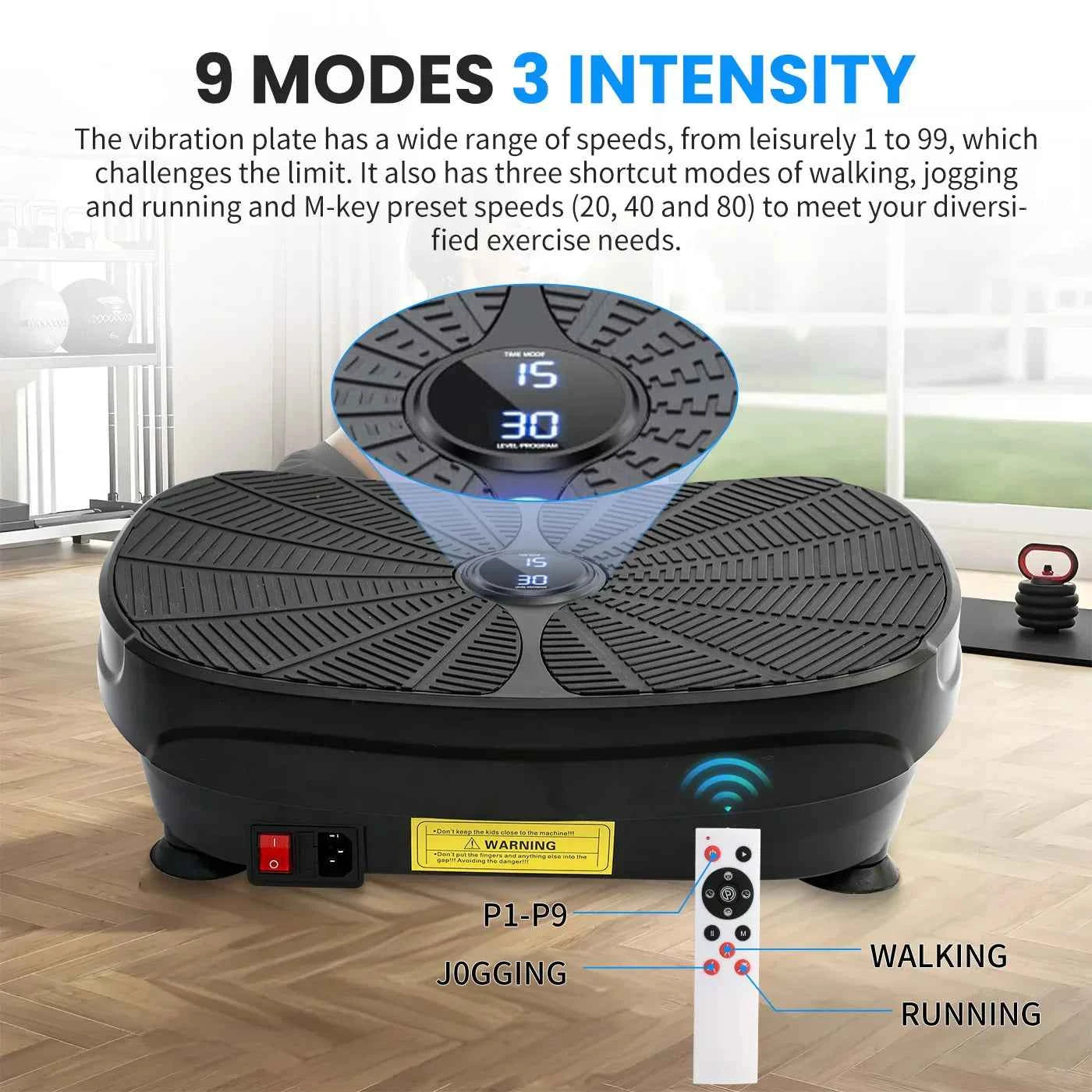 Vibration Plate Whole-Body Workout Machine with Resistance Bands