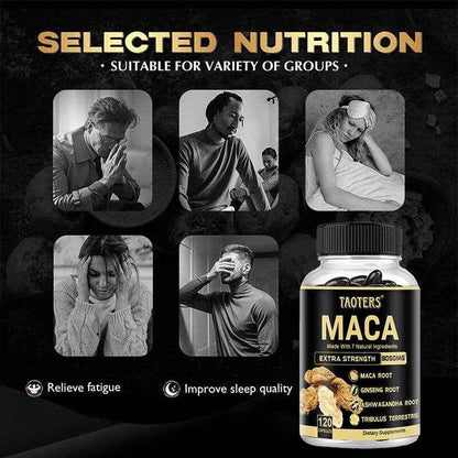 Maca Root for Men - Natural Energy Supplement to Support Athletic Performance, Muscle Recovery and Fight Fatigue, 120 Capsules