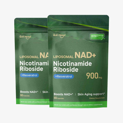 NR900 Supplement - Liposomal Nicotinamide Riboside, Resveratrol, Quercetin by Quitmood- High Purity NAD Supplement for Ski