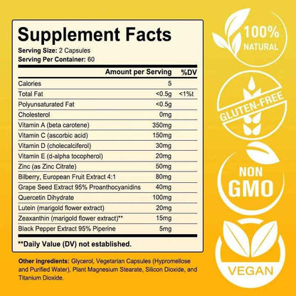 Lutein Eye Care Capsules-helps vision health, myopia, improves eye edema, supports fatigue, and helps sleep health