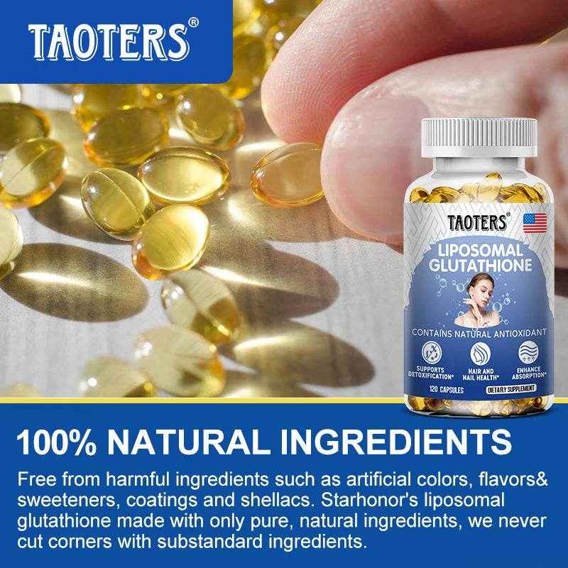 Glutathione Supplement Capsules - Liver and Skin Antioxidant Support, Detoxification, Cardiovascular, Brain, Immune Health