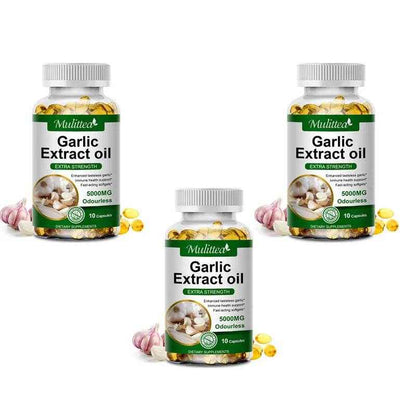 Mulittea Tasteless Garlic Oil Extract Capsules Helps Enhance immunity Cellular Detox for Men and Women