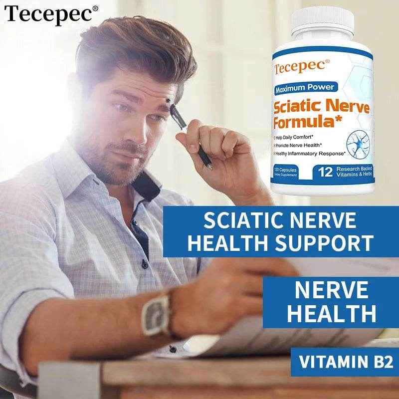 Tecepec Sciatic Nerve Formula - Vitamin B Complex, Promotes Nerve, Muscle and Endurance Health, Anti-inflammatory