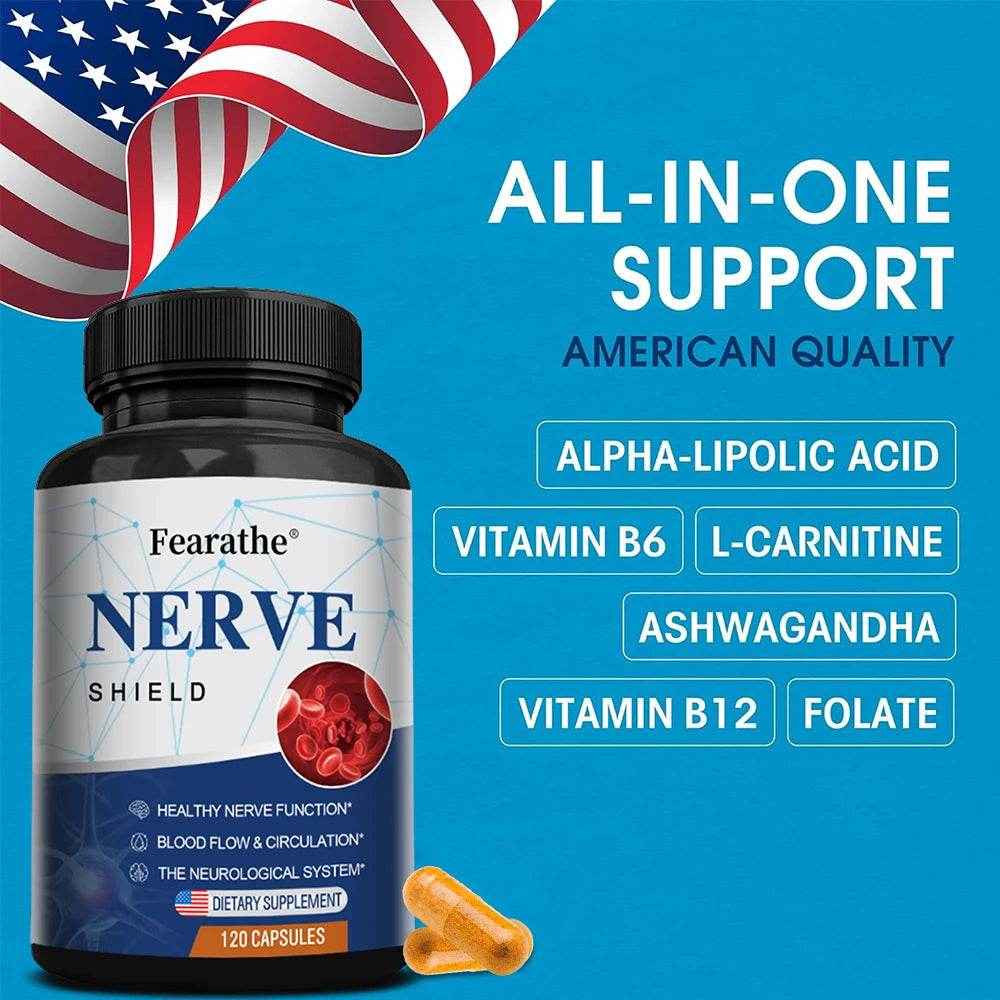Nerve Support Supplement - Contains 600 Mg Daily Dose of Lipoic Acid for Healthy Nerve Function, Blood Flow and Circulation