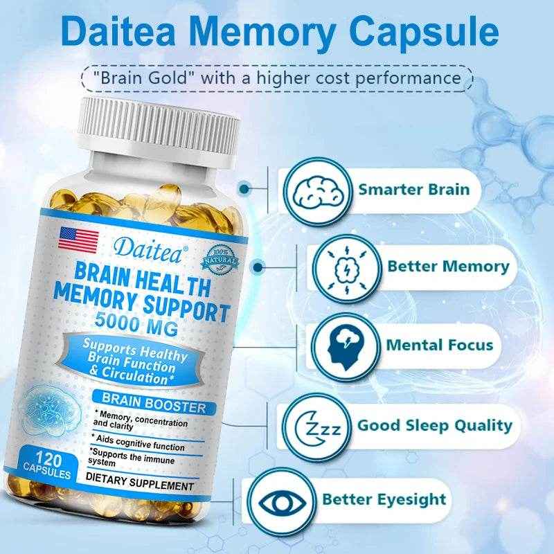 Vitamin B6 Supplement, Brain Health Memory Support 5000 mg, Supports Focus, Brain Function &amp; Circulation, 120 Capsules