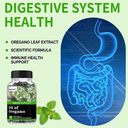 Oregano Oil, Vegan Liquid Capsules - Immune and Gut Support Supplement for Digestive Health