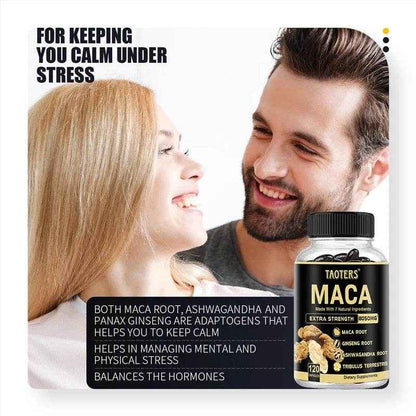 Maca Root for Men - Natural Energy Supplement to Support Athletic Performance, Muscle Recovery and Fight Fatigue, 120 Capsules