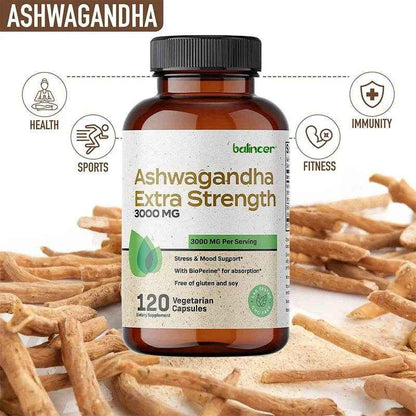Balincer Ashwagandha Capsules | Ashwagandha Extract Supplement | Boost Energy, Relieve Stress, Support Mood &amp; Focus