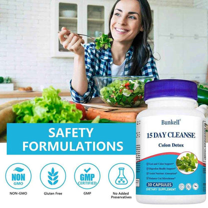 Best Selling Gut Health Supplement Improves Digestive Comfort 15-Day Cleanse Detox Gut and Colon Support Premium Capsules