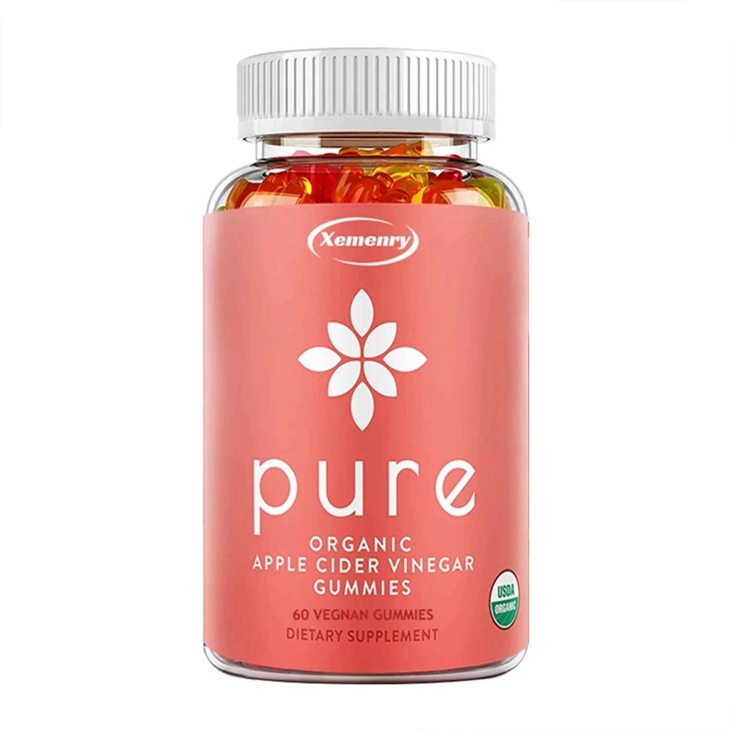 Pure Apple Cider Vinegar - Weight Management, Metabolism Boost, Fat Burning, Appetite Suppressant, Detoxification - 60 Gummies