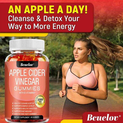 Bcuelov Apple Cider Vinegar Gummy Vitamins - Detox Cleanse, Fat Burner, Weight Management, Digestion Booster, Metabolism