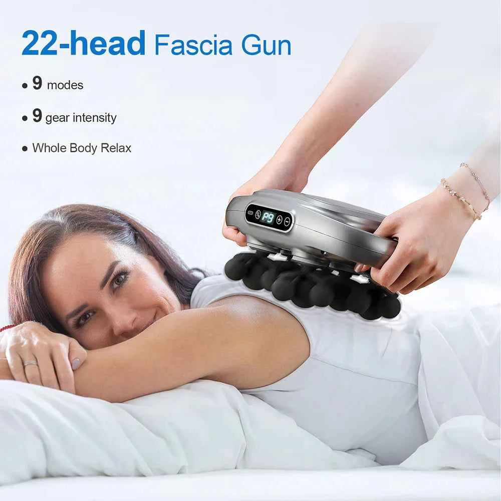 FasciaPro™ 22-Head Massage Gun – 9 Modes for Deep Muscle Relief
