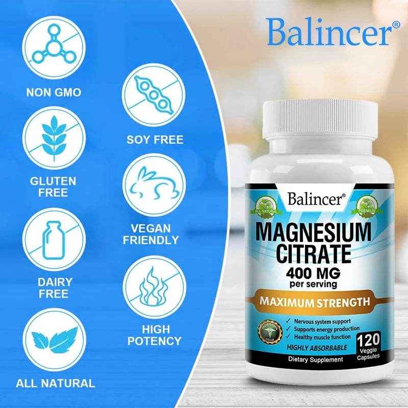 Magnesium Supplementation - Promotes Proper Muscle, Heart and Bone Support, Nutrient Metabolism, Bone Health