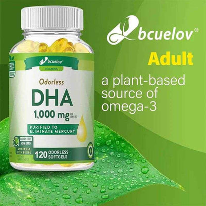 DHA Supplement, Fish Oil Omega-3 1240 mg, Supports Brain Health, Improves Focus, Mercury Free, 120 Capsules