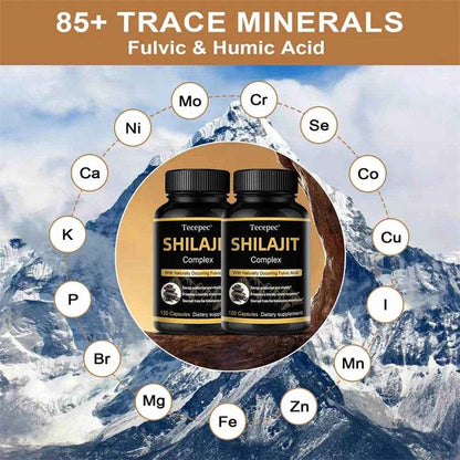 Shilajit Capsules - Rich in Trace Minerals, Natural Fulvic Acid, Helps Brain Thinking and Memory, Immunity, Metabolism
