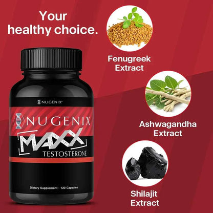 Nugenix Maxx - Male Performance, Endurance, Muscle, Hormone Boosting Formula, 120 Capsules