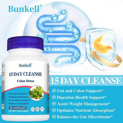Best Selling Gut Health Supplement Improves Digestive Comfort 15-Day Cleanse Detox Gut and Colon Support Premium Capsules